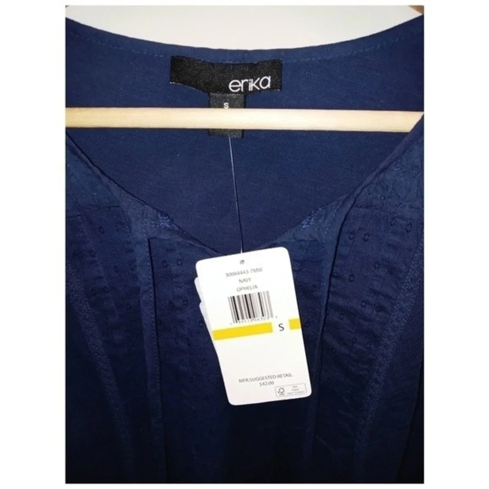 Erika Ophelia‎ Navy Blue Top Front Tie - Picture 5 of 6